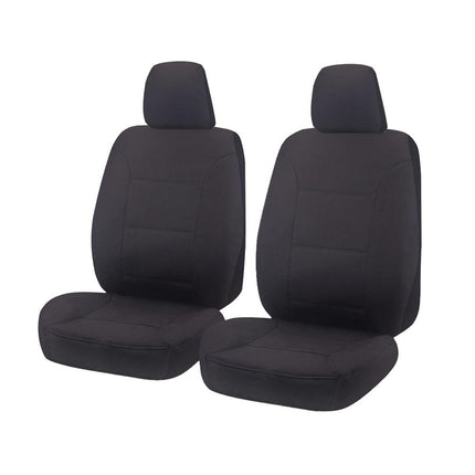 Seat Covers for TOYOTA LANDCRUISER 70 SERIES VDJ 05/2008 - ON SINGLE / DUAL CAB FRONT 2X BUCKETS CHARCOAL CHALLENGER.