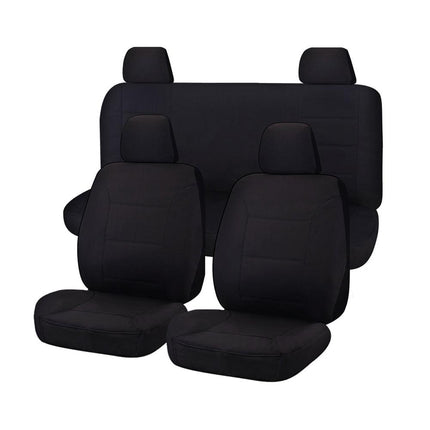Seat Covers for NISSAN NAVARA D23 SERIES 3 NP300 11/2017 -11/ 2020 DUAL CAB FR BLACK CHALLENGER.