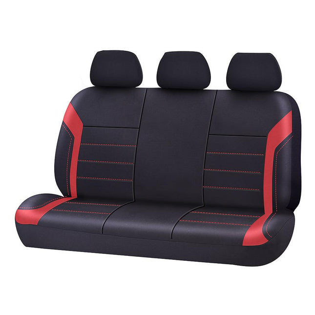Universal Ultra Light Neoprene Rear Seat Covers Size 06/08H | Black/Red.