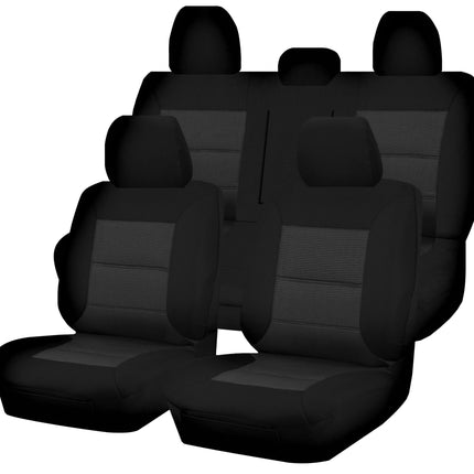 Seat Covers for MITSUBISHI TRITON FR MQ SERIES 01/2015 - ON DUAL CAB UTILITY FR BLACK PREMIUM.