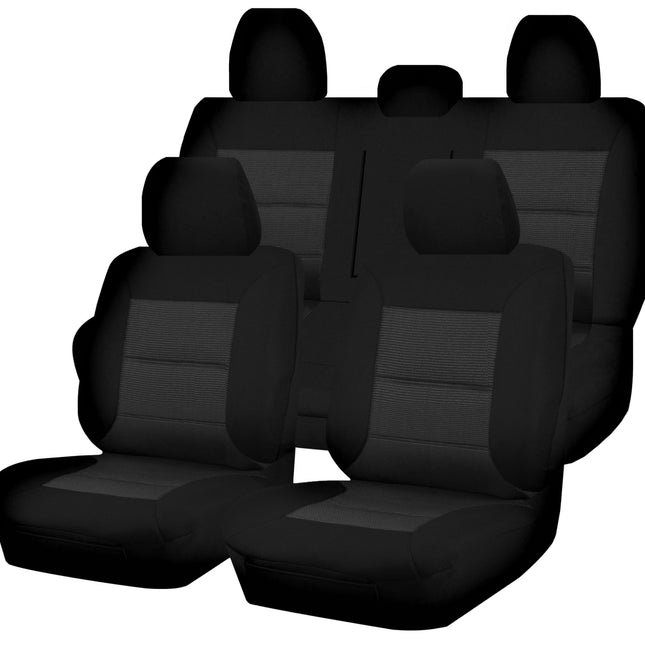Seat Covers for MITSUBISHI TRITON FR MQ SERIES 01/2015 - ON DUAL CAB UTILITY FR BLACK PREMIUM.