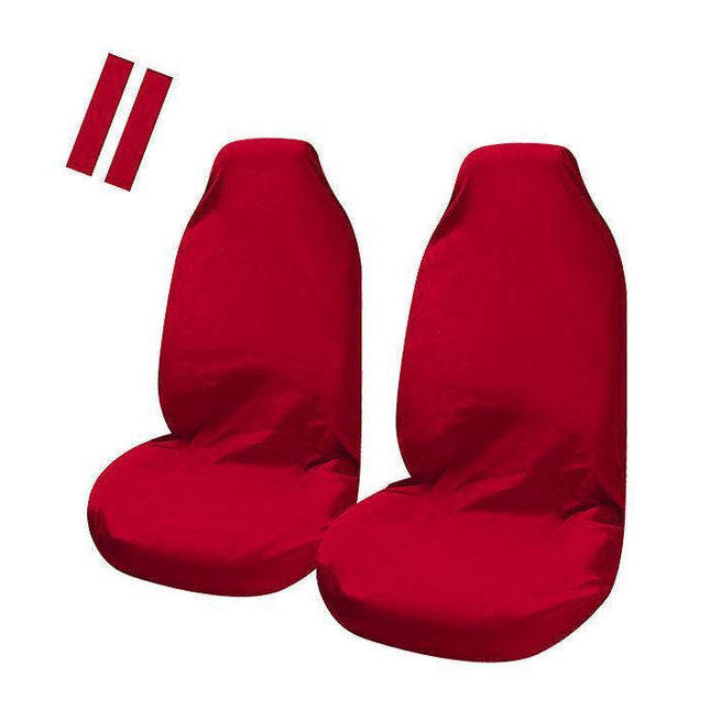 Universal Pulse Throwover Front Seat Covers - Bonus Seat Belt Buddies | Red.