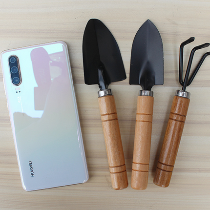 3-Piece Mini Garden Tool Set – Wooden Handle Trowel, Transplanter & Cultivator for Indoor Plants, Potted Succulents & Outdoor Gardening.