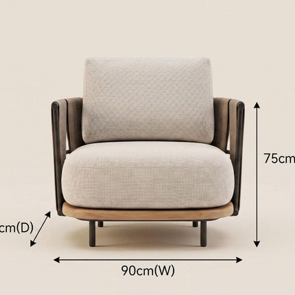 Woven Armrest Single Outdoor Sofa.