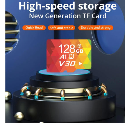 3PCS 128G Memory Cards, U3 A1 Class 10, Up To 100MB/s, Micro SD TF For Security Monitor/Full HD Video Recording/Tablet/Phone/ Surveillance Camera/Dash Camera/Car Speaker/Game Console.