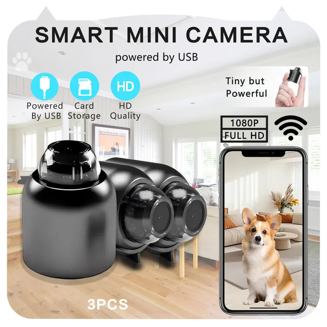 Wireless Surveillance Camera X5 6pcs – 2.4GHz WiFi, night vision, HD, 360 rotation, black. Home/office use, modern design, durable. Wireless, flexible installation, reliable monitoring. Clear imaging, all-around coverage for smart safeguarding.