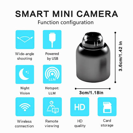 3pcs Mini Wireless Surveillance Camera with 2.4G WiFi, HD 1080P, Supports 32GB Cards, Night Vision, Audio, USB Power, Remote View, Wide-angle, Easy To Carry, for Home, Pet, Bedroom, Black Fridays.（Optional monitoring card set）.