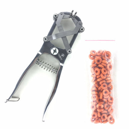 Cattle Lamb Sheep Stainless Steel Elastrator Castrating Plier with 100 Rubber.