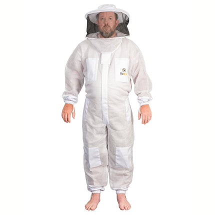 Beekeeping Bee Full Suit 3 Layer Mesh Ultra Cool Ventilated Round Head Beekeeping Protective Gear SIZE M.