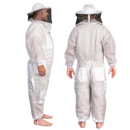 Beekeeping Bee Full Suit 3 Layer Mesh Ultra Cool Ventilated Round Head Beekeeping Protective Gear SIZE M.