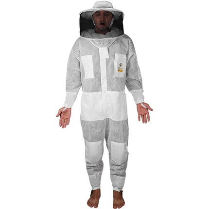 OZBee Premium Full Suit 3 Layer Mesh Ultra Cool Ventilated Round Head Beekeeping Protective Gear Size  5XL.
