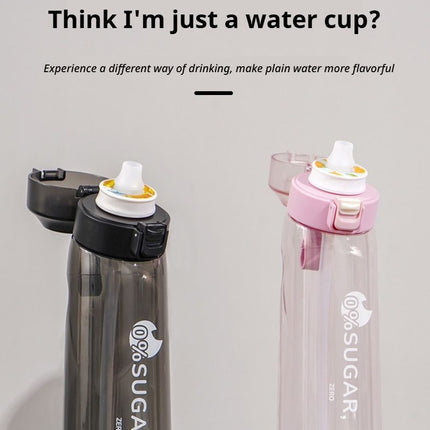0 Sugar 0 Calorie Scented Water Bottle Transparent black.