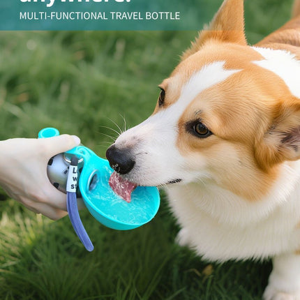 Blue Floral Print Xiaoman Portable Pet Water Bottle.