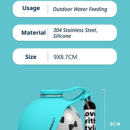 Blue Floral Print Xiaoman Portable Pet Water Bottle.
