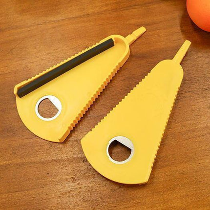 Multi-functional bottle cap opener.