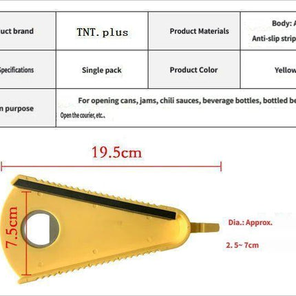 Multi-functional bottle cap opener.