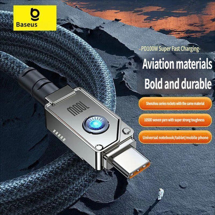 Fast charging data cable CtoC 100w 1m-Black.