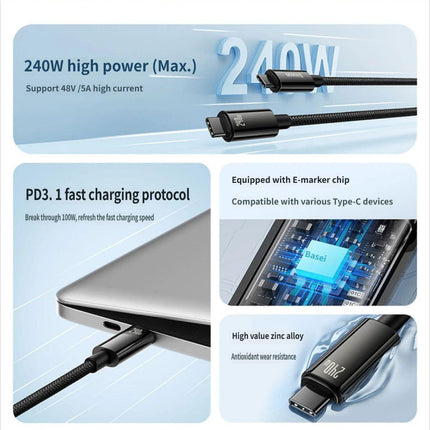 Data cable CtoC 240w 1m-Black.