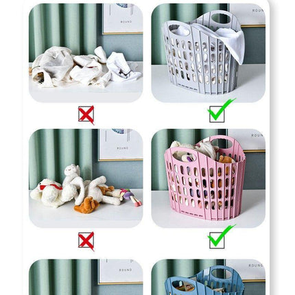Fold the dirty clothes basket-large blue.