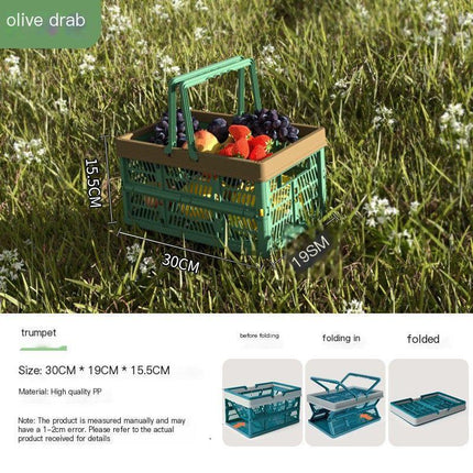 Folding picnic basket-Brown with Beige.