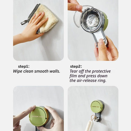 green Suction cup hook.