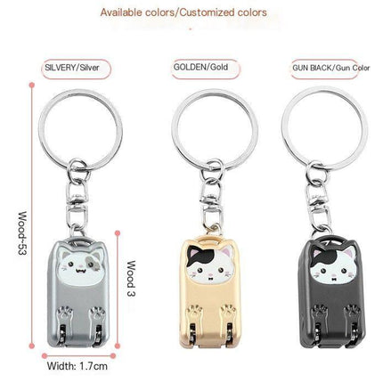 So he carried folding nail clippers-Silver Mini cat.