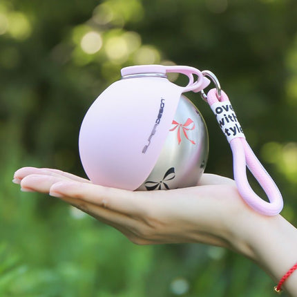 Pink Floral Print Xiaoman Portable Pet Water Bottle.