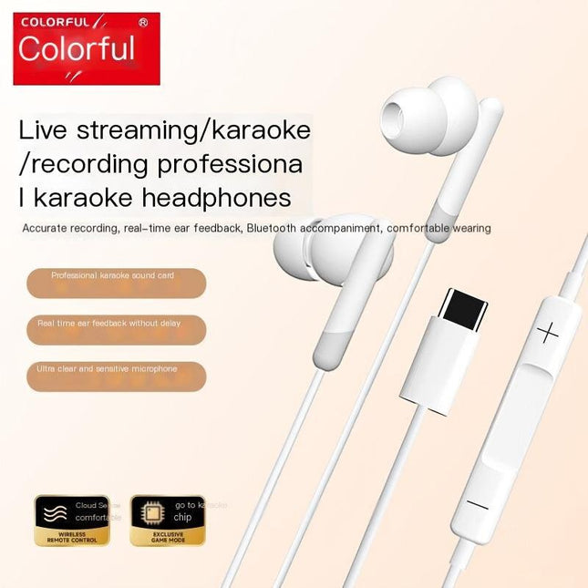 QK01 Wired karaoke headphones-White.