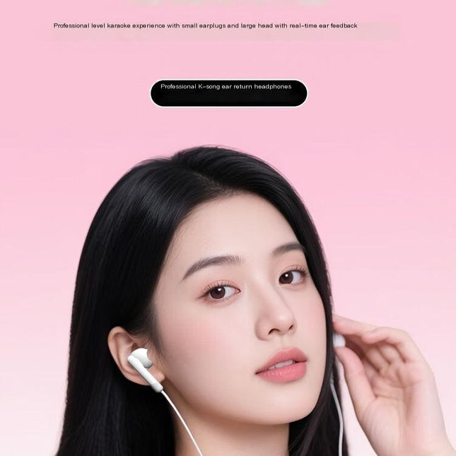 QK01 Wired karaoke headphones-White.