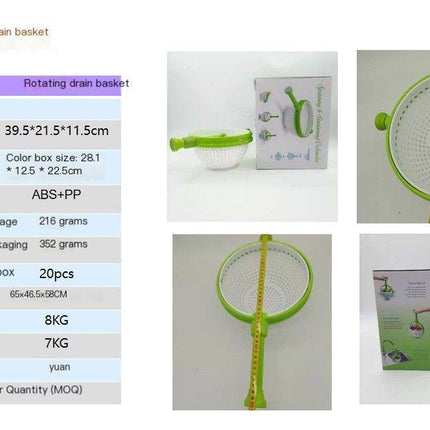 Rotating draining basket-Green.