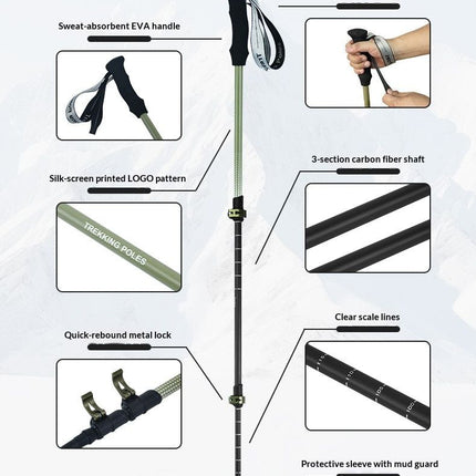 CarbonFiberTelescopicPole-ForHeightsUnder170cm.
