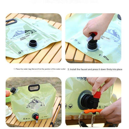 Outdoor portable folding water storage bag-3L transparent.