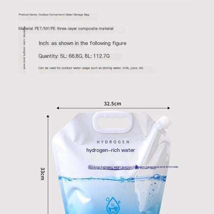 Outdoor portable folding water storage bag-3L transparent.