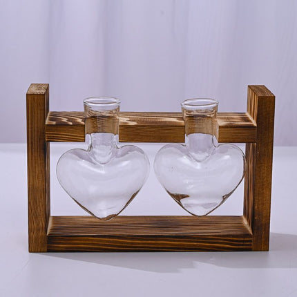 HydroponicSnap-OnWoodenStand-Heart-ShapedDoubleBottle.