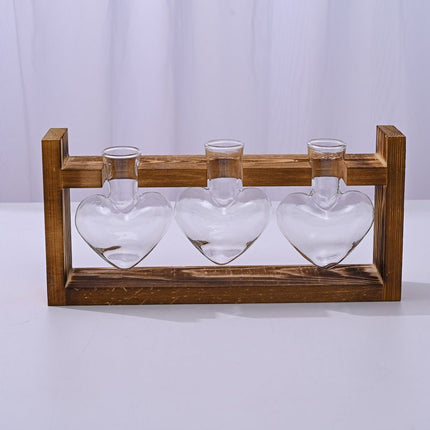 HydroponicWoodenFramewithSnap-On-Heart-ShapedTripleBottle.