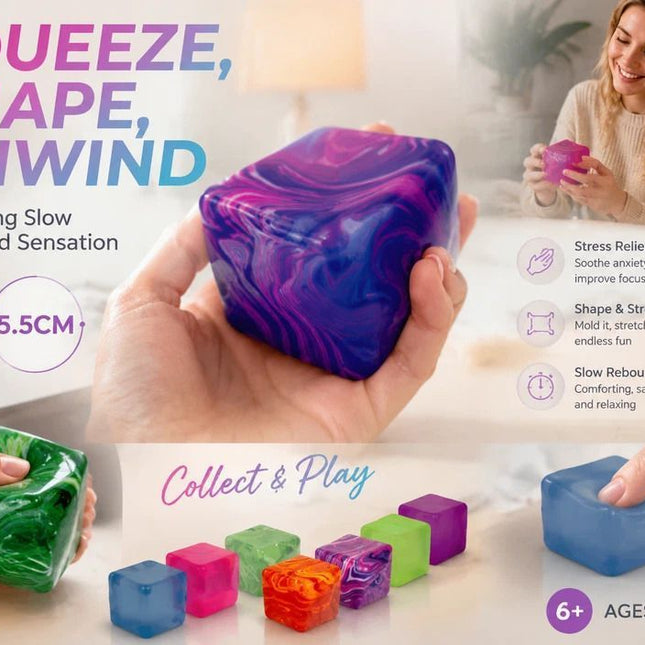 Gentle Mellow Solid 4-Colour Ice Cube Squishy 8 Pack