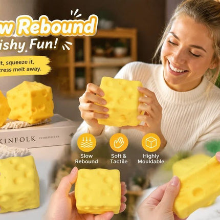 Dreamy Large Square Cheese Squishy, 10cm × 10cm