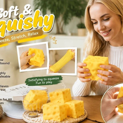 Dreamy Large Square Cheese Squishy 2 Pack, 10cm × 10cm