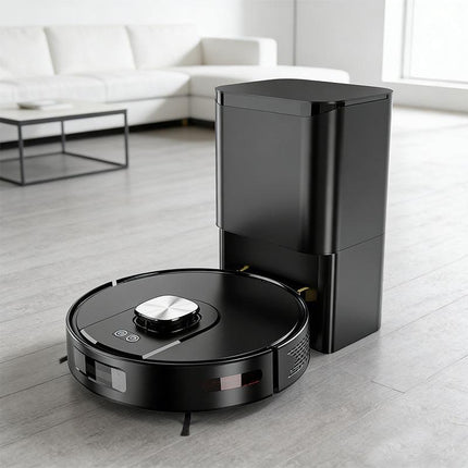 Smart LDS Navigation Robot Vacuum and Mop with Self-Emptying Dock 3500Pa Max Self-Charging Compatible with Alexa & Google Home.