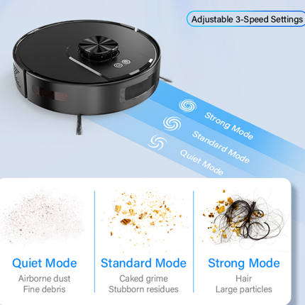 Smart LDS Navigation Robot Vacuum and Mop with Self-Emptying Dock 3500Pa Max Self-Charging Compatible with Alexa & Google Home.