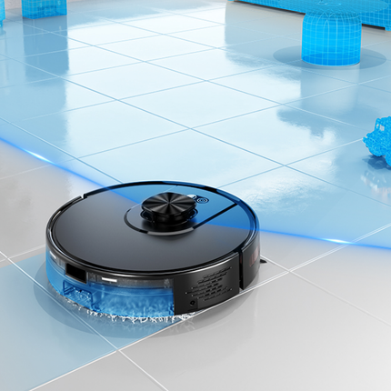 Smart LDS Navigation Robot Vacuum and Mop with Self-Emptying Dock 3500Pa Max Self-Charging Compatible with Alexa & Google Home.