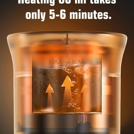 Portable 20Bar High - Pressure Extraction Coffee Machine, 80ml Stainless Steel Water Tank + Foldable Stand, Low - Battery Alert & Real - Time Temperature Control, Enjoy Barista - Quality Coffee on the Go, at Office or While Driving,Grey.