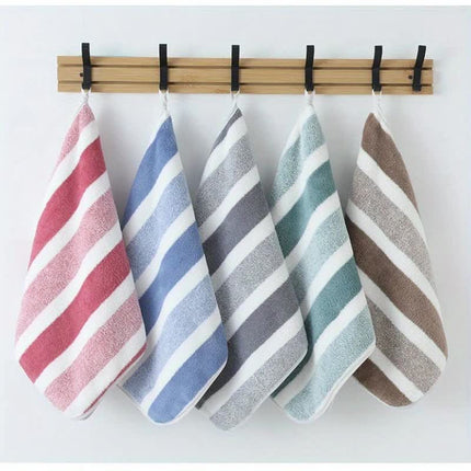 GREEN 12PCS Thick Absorbent Lint-Free Coral Fleece Kitchen Cleaning Cloth, Easily Removes Grease, Hangable for Drying.