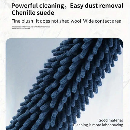 （navy blue）Household Cleaning Duster / Static Duster / Dust Sweeper / Telescopic & Non-Shedding / Washable & Bendable / High-Reach Cleaning Tool / Cleaning Tools & Supplies.