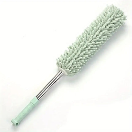 pale green  Household Cleaning Duster / Static Duster / Dust Sweeper / Telescopic & Non-Shedding / Washable & Bendable / High-Reach Cleaning Tool / Cleaning Tools & Supplies.