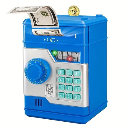 PINK Children's Password Piggy Bank, Dual Lock, Automatic Bill Intake, Develops Savings Habit, Multiple Colors Available, Battery Not Included.