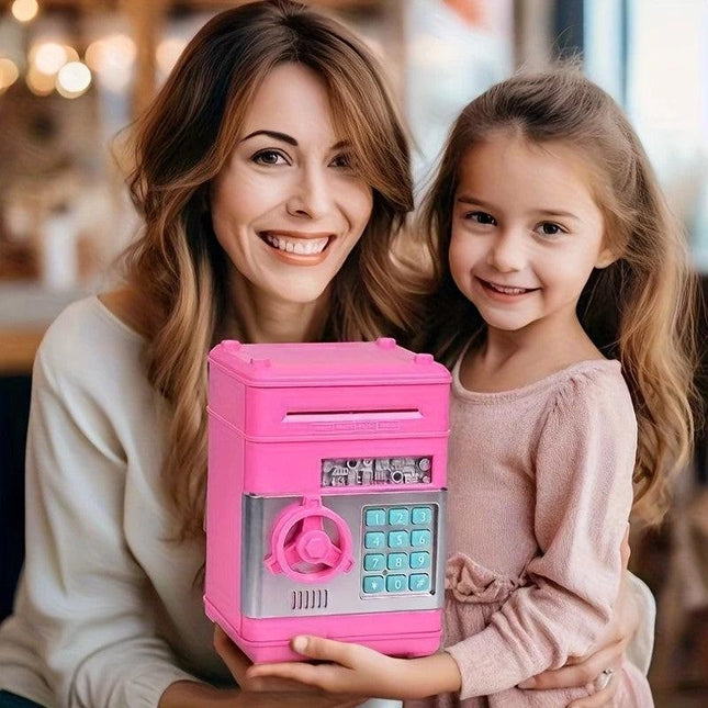 Children's Password Piggy Bank, Stores Coins & Paper Money, Auto Roll-Up, Sound & Light Interaction, Fosters Good Savings Habits. Battery Not Included.BLUE.