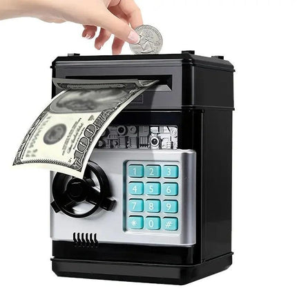 PINK Children's Password Piggy Bank, Stores Coins & Paper Money, Auto Roll-Up, Sound & Light Interaction, Fosters Good Savings Habits. Battery Not Included.