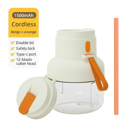 Portable multifunctional large-capacity tumbler, featuring powerful performance for juicing, baby food, and ice crushing. Perfect for home, outdoor, and fitness use, offering fresh and healthy beverages anytime, anywhere.orange.
