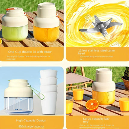 Portable multifunctional large-capacity tumbler, featuring powerful performance for juicing, baby food, and ice crushing. Perfect for home, outdoor, and fitness use, offering fresh and healthy beverages anytime, anywhere.orange.
